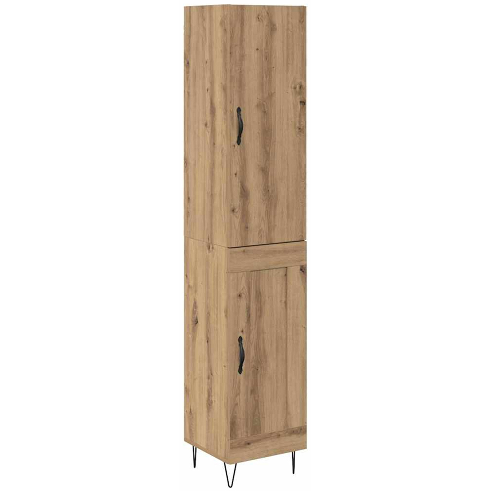 vidaXL 2 Door Artisan Oak Tall Slim Highboard Image 2