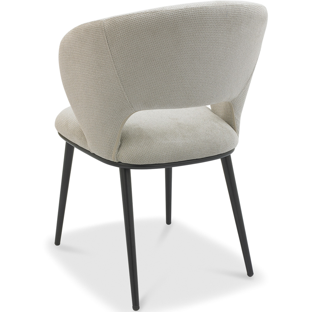 Bentley Designs Luca Set of 2 Light Grey Faux Leather Upholstered Dining Chair Image 4