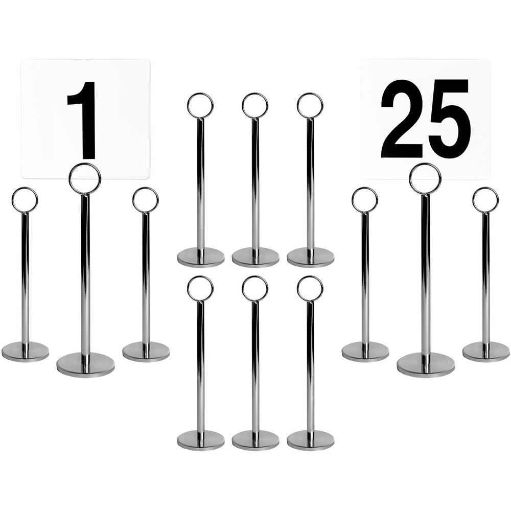 Argon Tableware Silver Stainless Steel Table Number Holder 30cm 25 Pack Image 2
