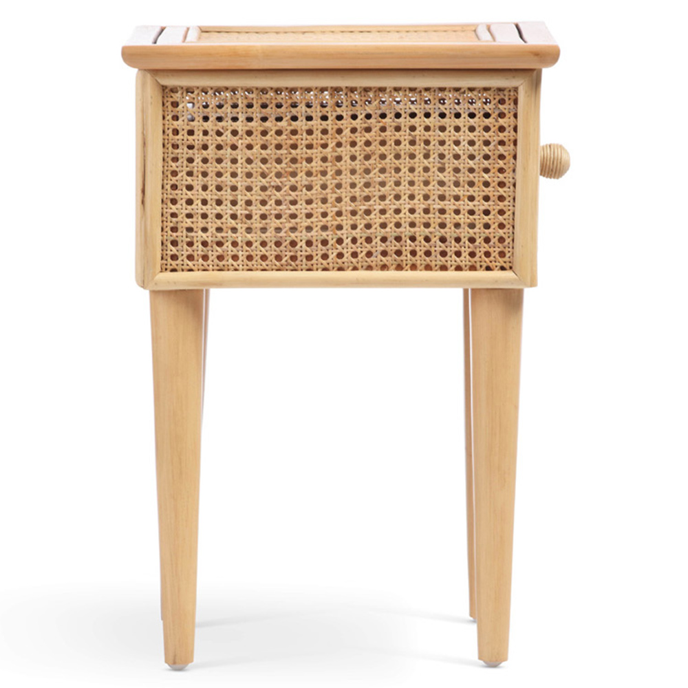 Desser Chester Single Drawer Natural Rattan Lamp Table Image 4