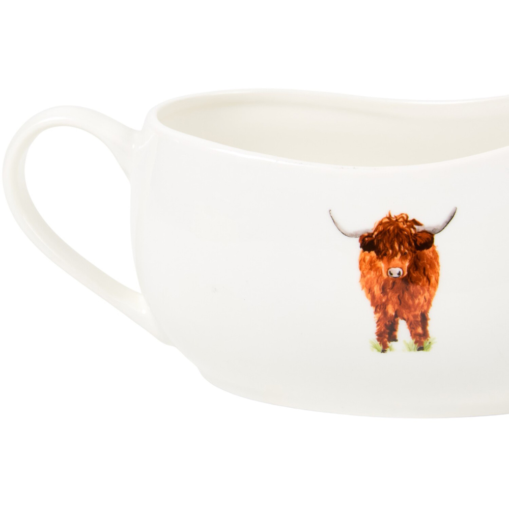 Highland Cow Gravy Boat White Image 4