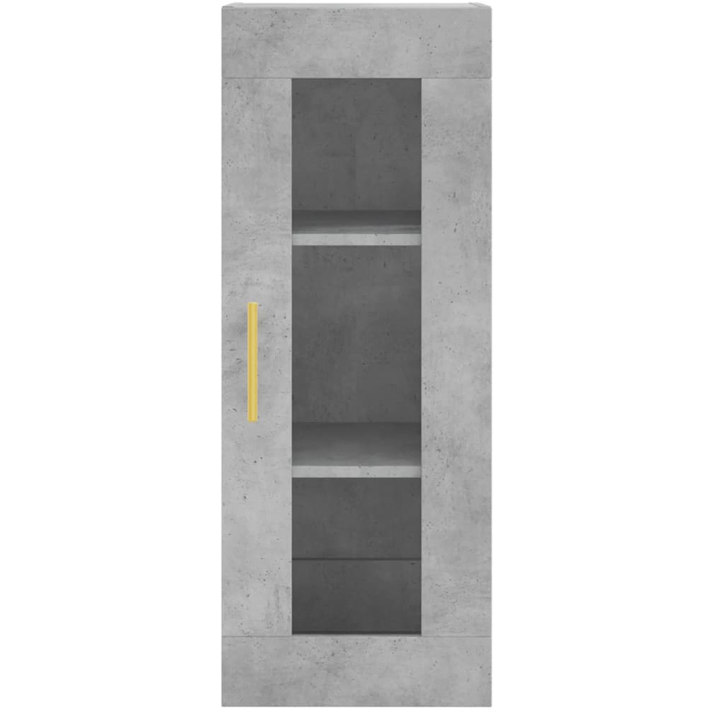 vidaXL Single Glass Door 3 Drawer Concrete Grey Highboard Image 8
