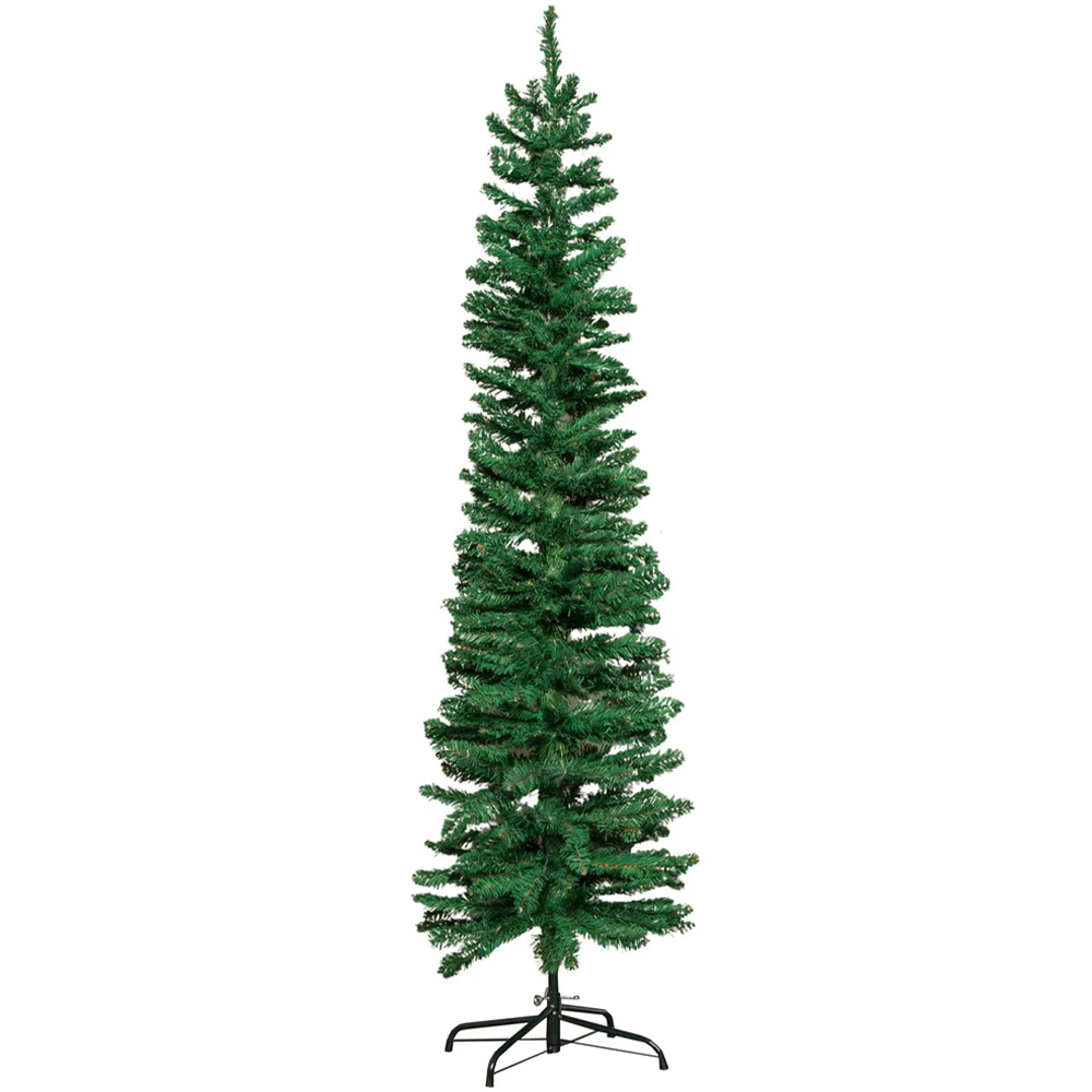 Samuel Alexander Green Pencil Artificial Christmas Tree with Green Metal Stand 6ft Image 1