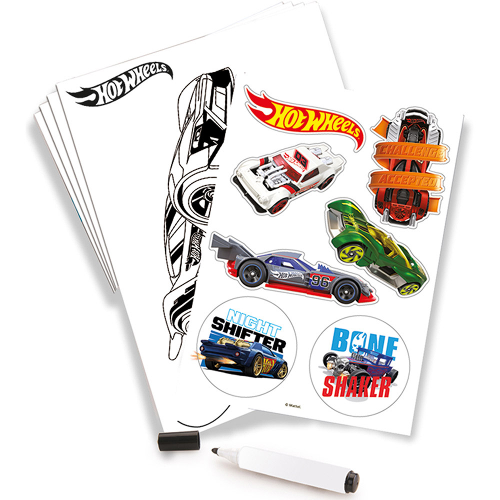 Dolu Kids Orange and Blue Licensed Hot Wheels 13 Piece Art Easel Image 3