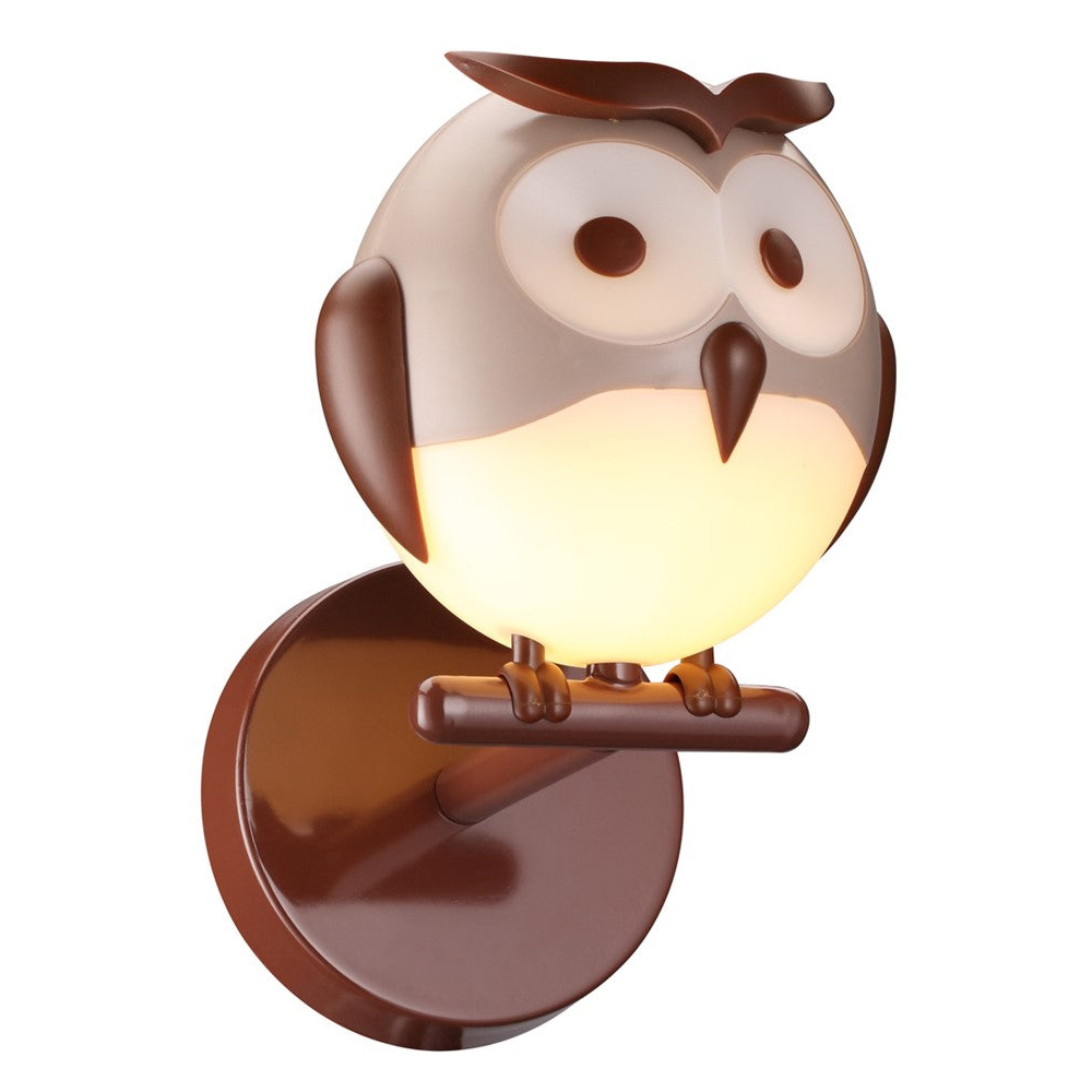 Milagro Owl Brown LED Wall Lamp 230V Image 1