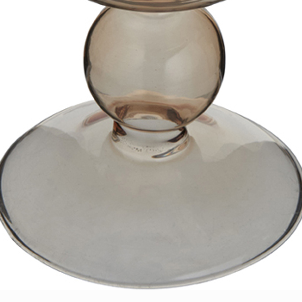 Wilko Large Curvy Smoked Glass Pillar Candle Holder Image 4