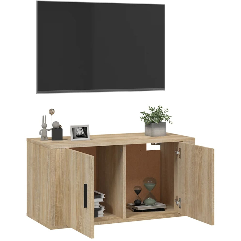vidaXL 2 Door Sonoma Oak Wall Mounted TV Cabinet Image 5