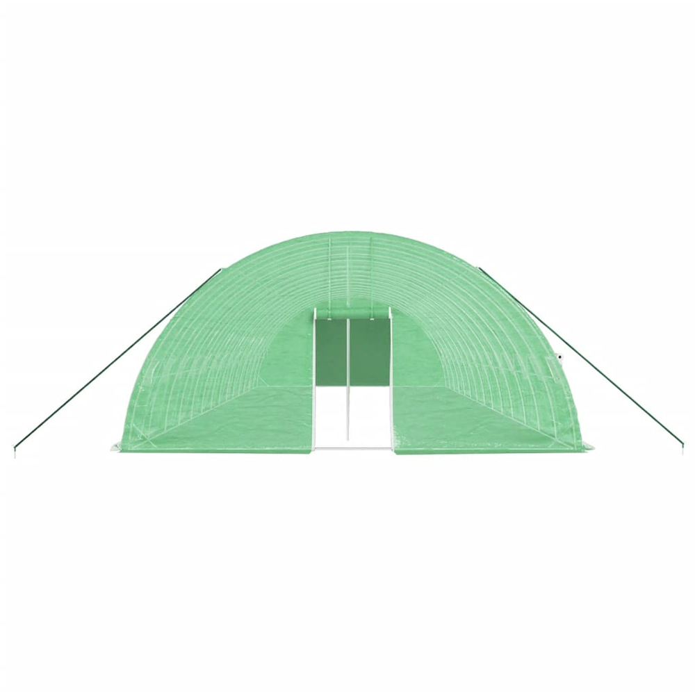 vidaXL Green Polyethylene Galvanised Steel Frame 45.9 x 19.6ft Greenhouse Image 4
