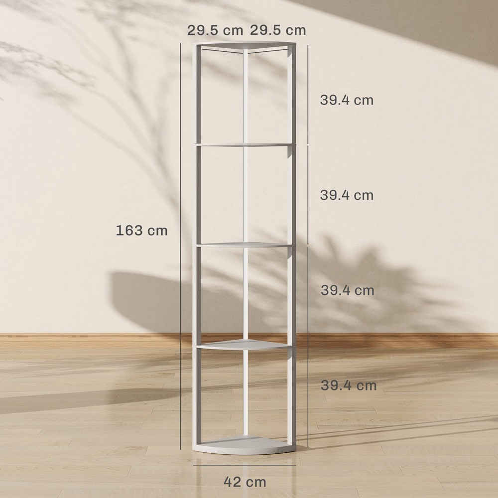 HOMCOM 5 Shelf Grey Dimmable RGB LED Floor Lamp Image 9