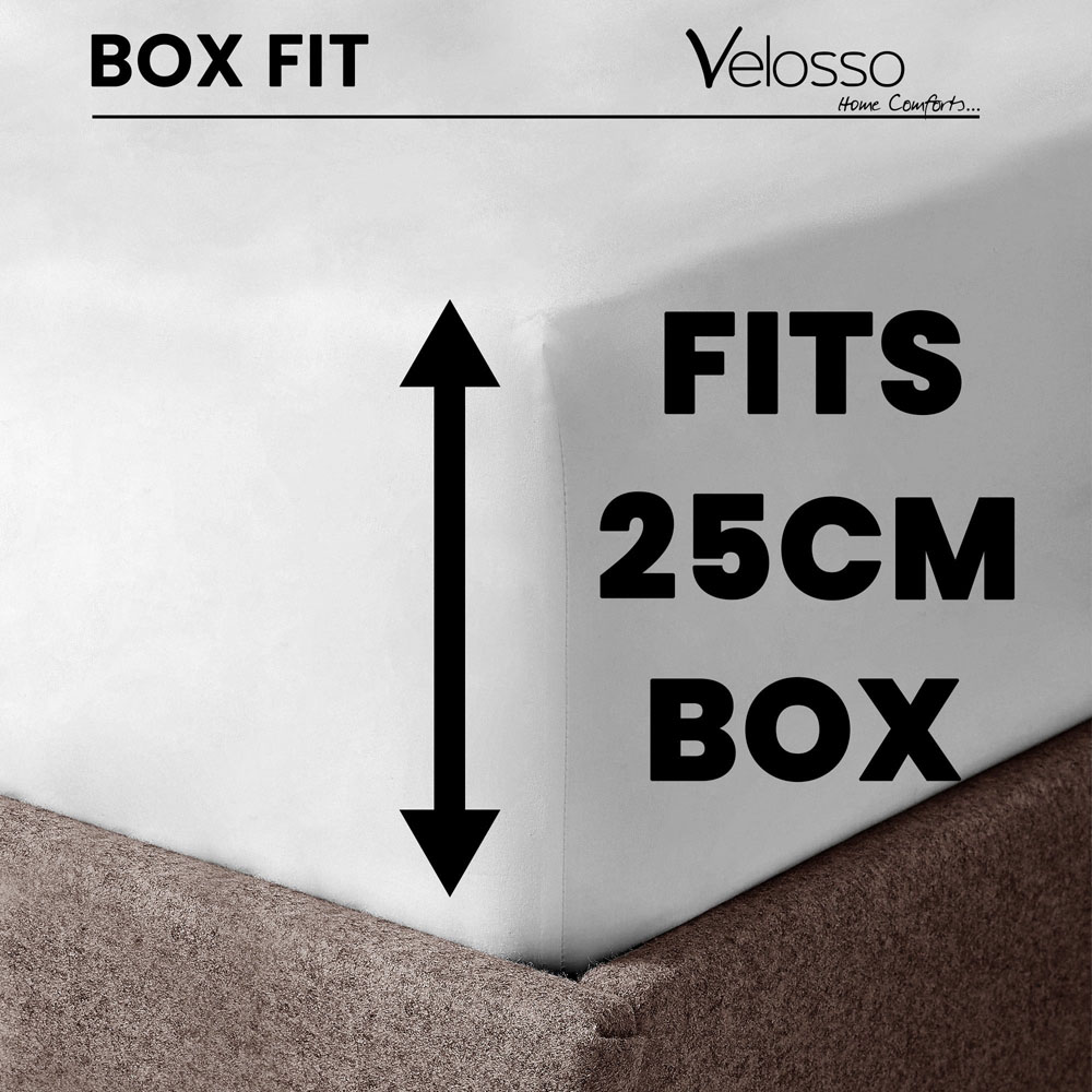 Velosso Microfibre King Size White Fitted Sheet Image 5