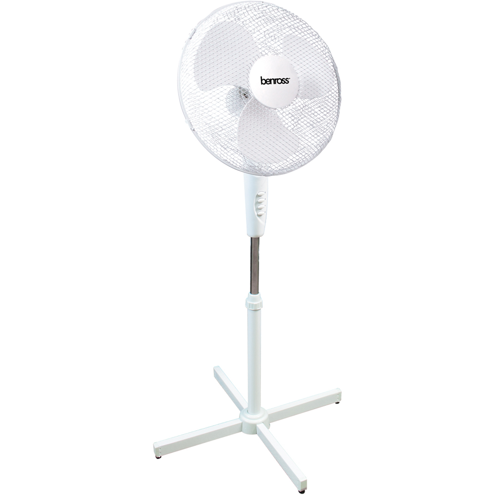 Benross White Pedestal Fan 16 inch Image 4