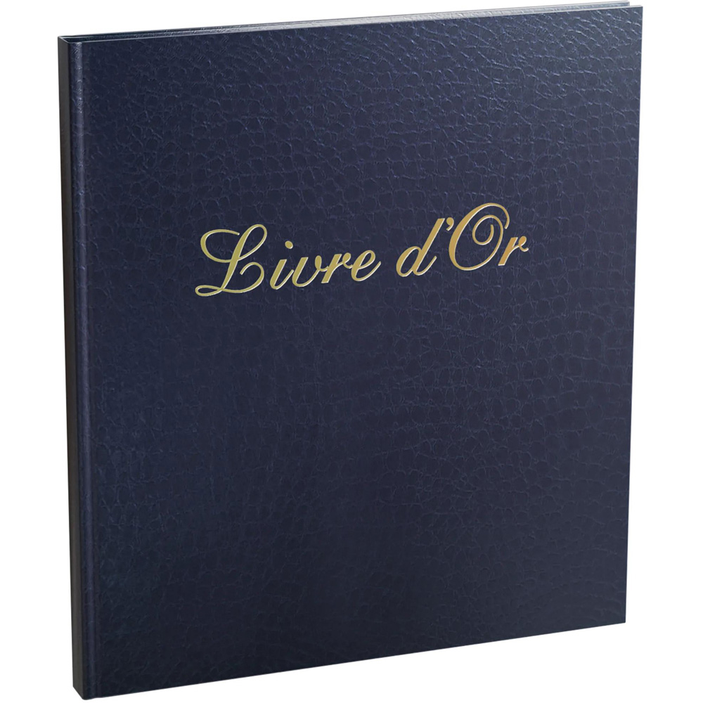 Exacompta Prestige Night Blue Guest Book with Gold Edges 140 Pages Image 2