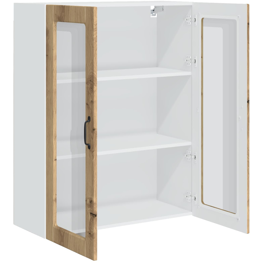 vidaXL 2 Glass Door Artisan Oak Kitchen Wall Cabinet Image 5