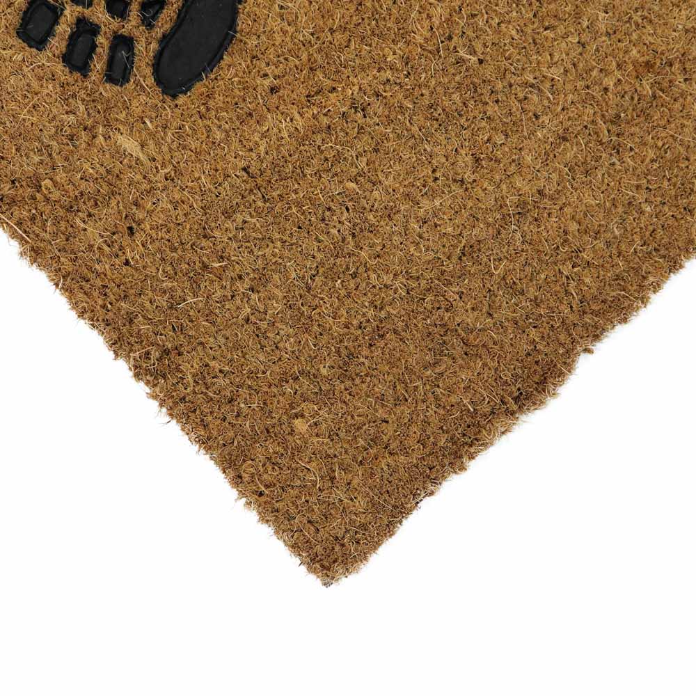 JVL Footprints Rubber Embossed PVC Coir Doormat 40 Image 3