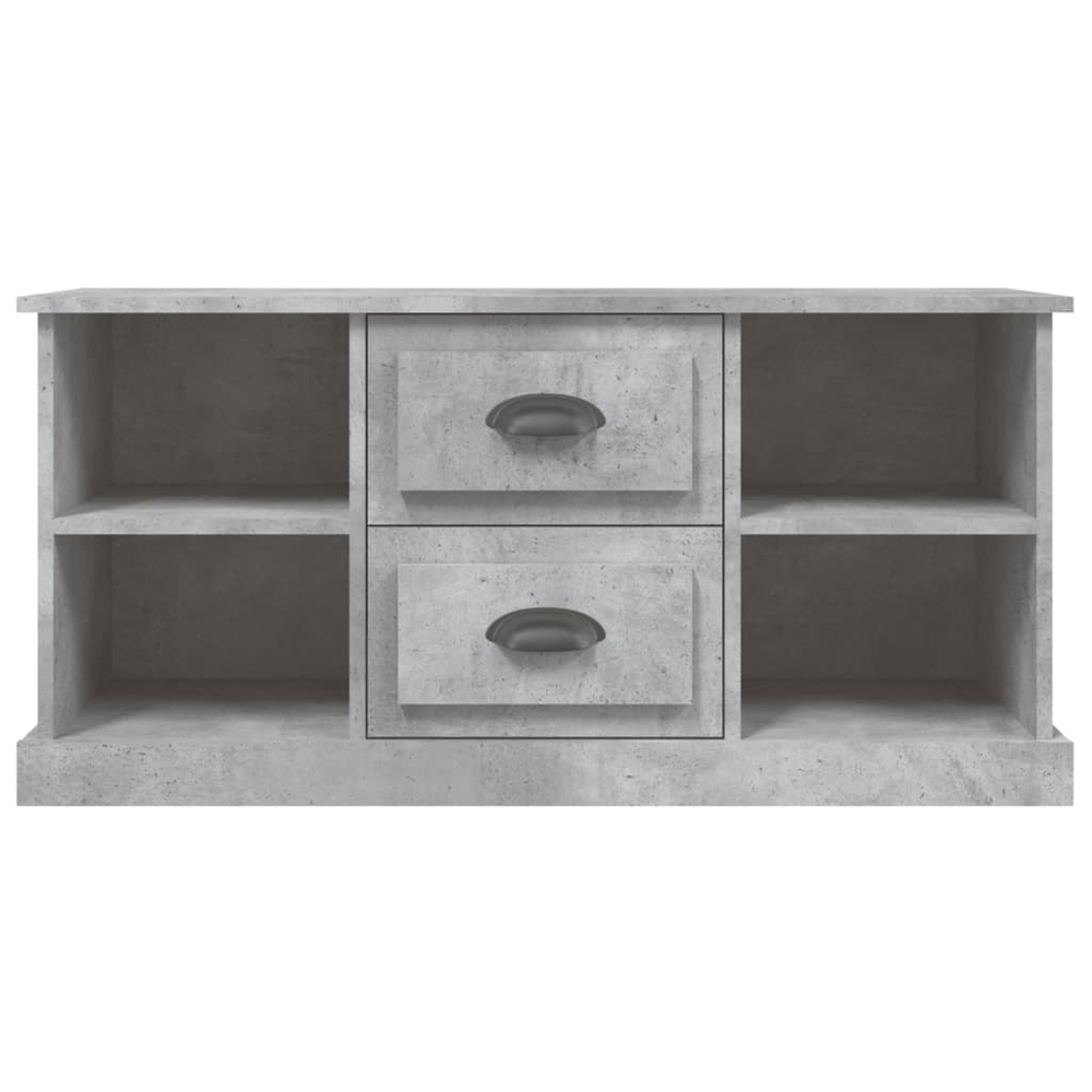 vidaXL 2 Drawer 4 Shelf Concrete Grey TV Cabinet Image 6