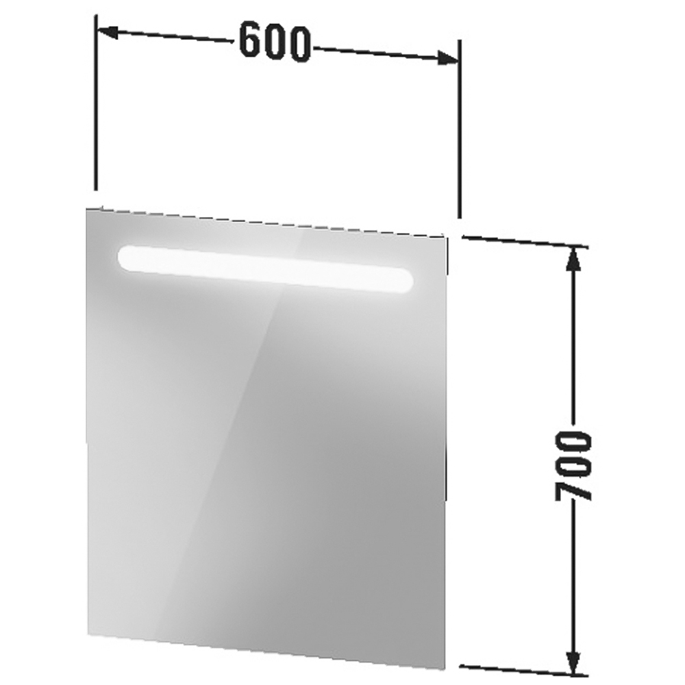 Duravit Matt White LED Wall Mirror 70 x 60cm Image 2