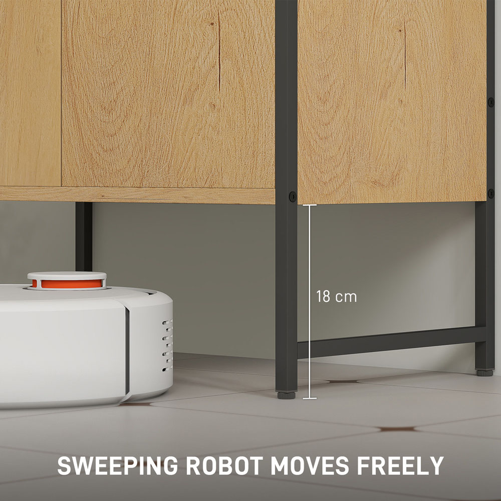 HOMCOM 2 Door Natural Under Sink Bathroom Cabinet Image 7