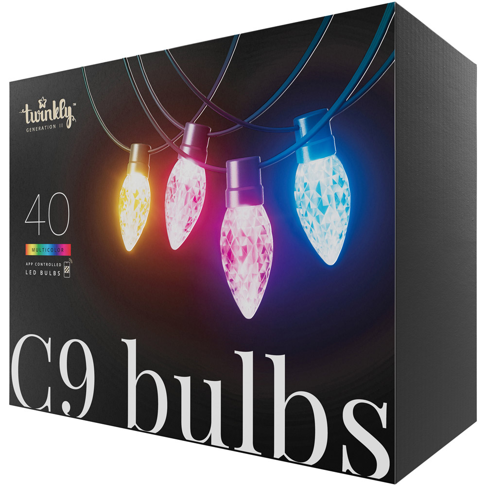Twinkly C9 40 RGB LED Faceted Smart Bulb String Light Starter Kit 2.5m Image 2