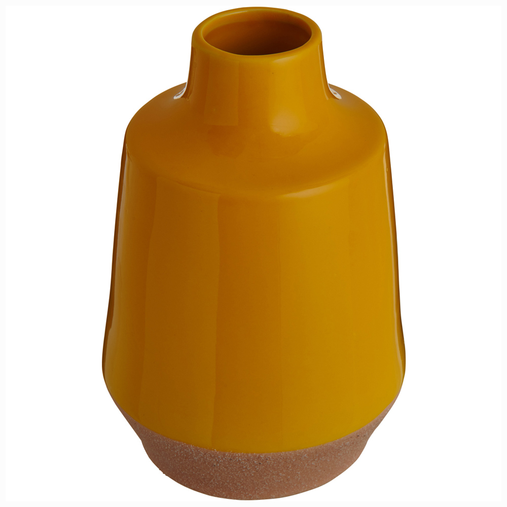 Wilko Yellow Curved Vase Image 1