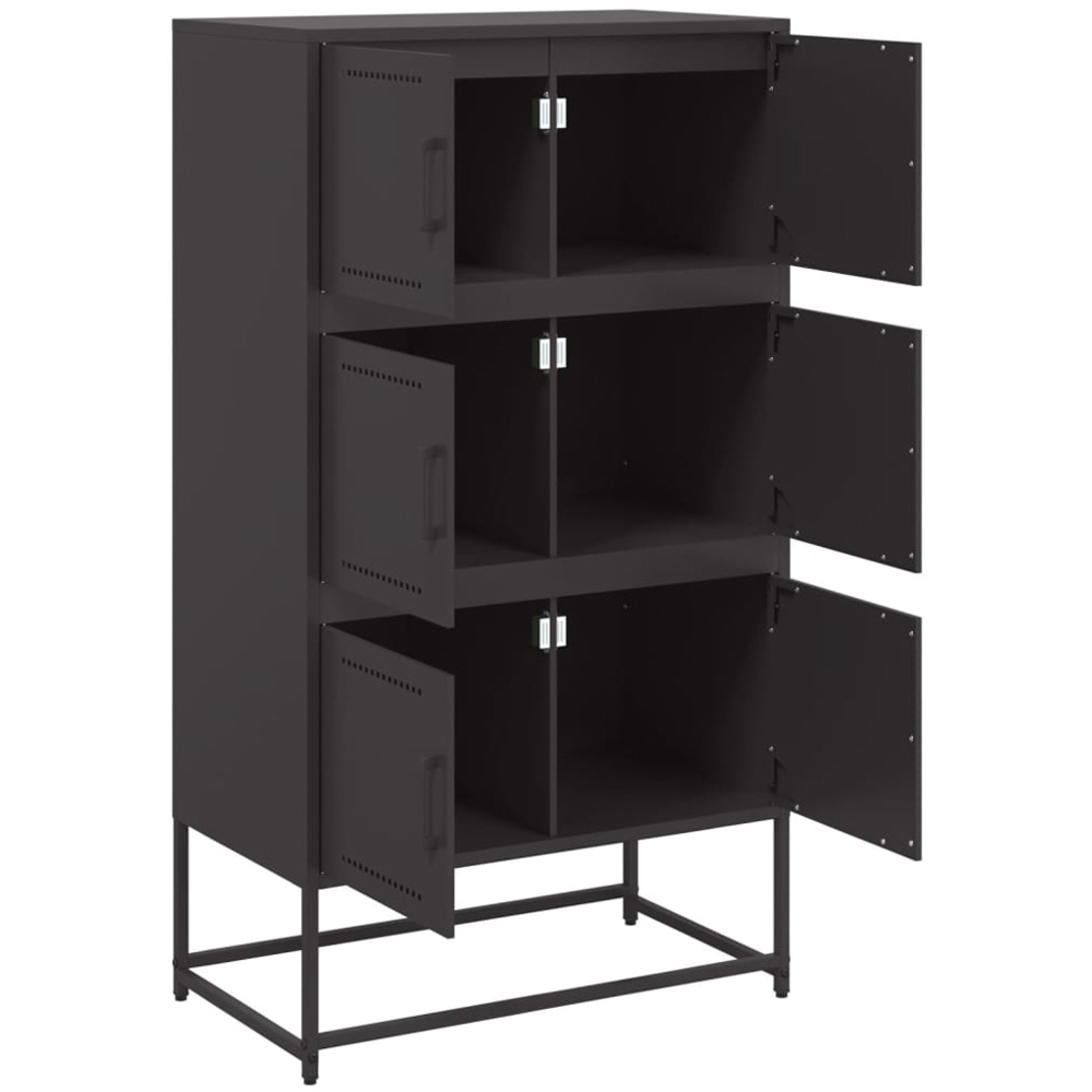 vidaXL 6 Door Black Metal Sideboard Image 7