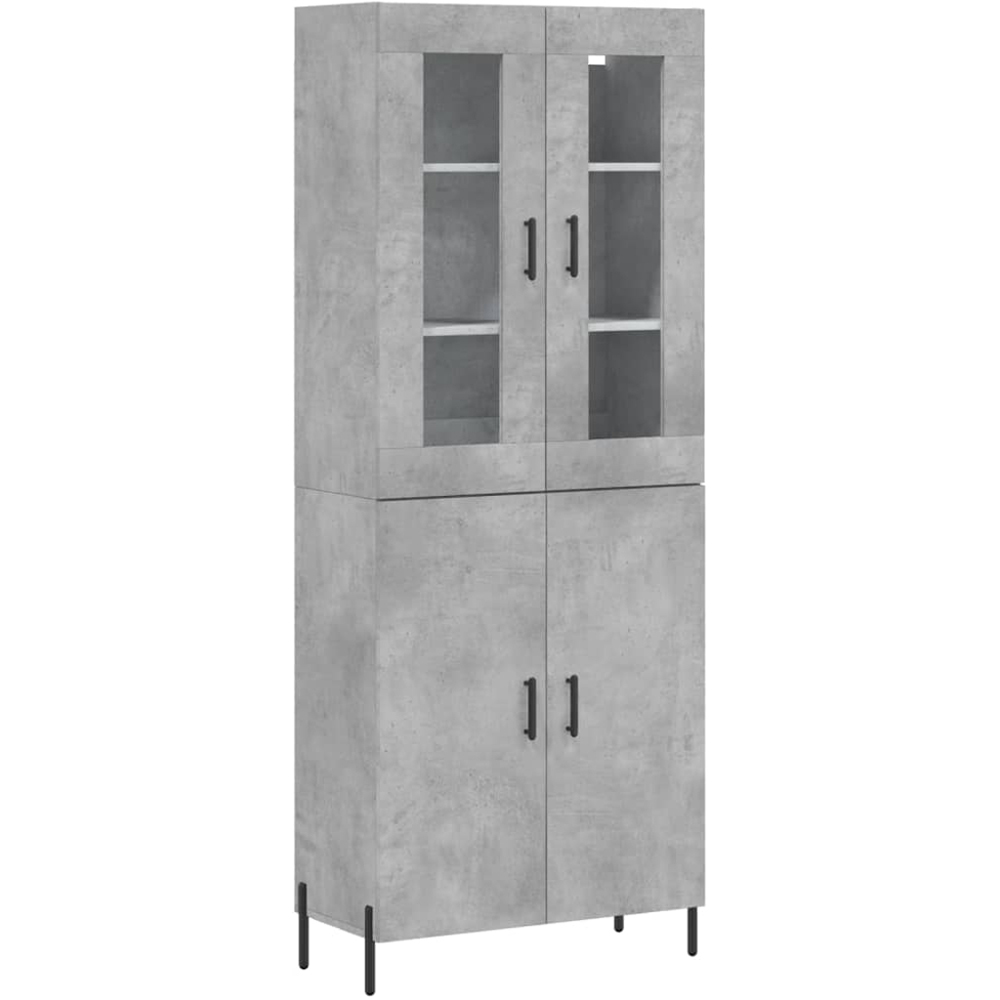 vidaXL 4 Door Concrete Grey Highboard Image 2