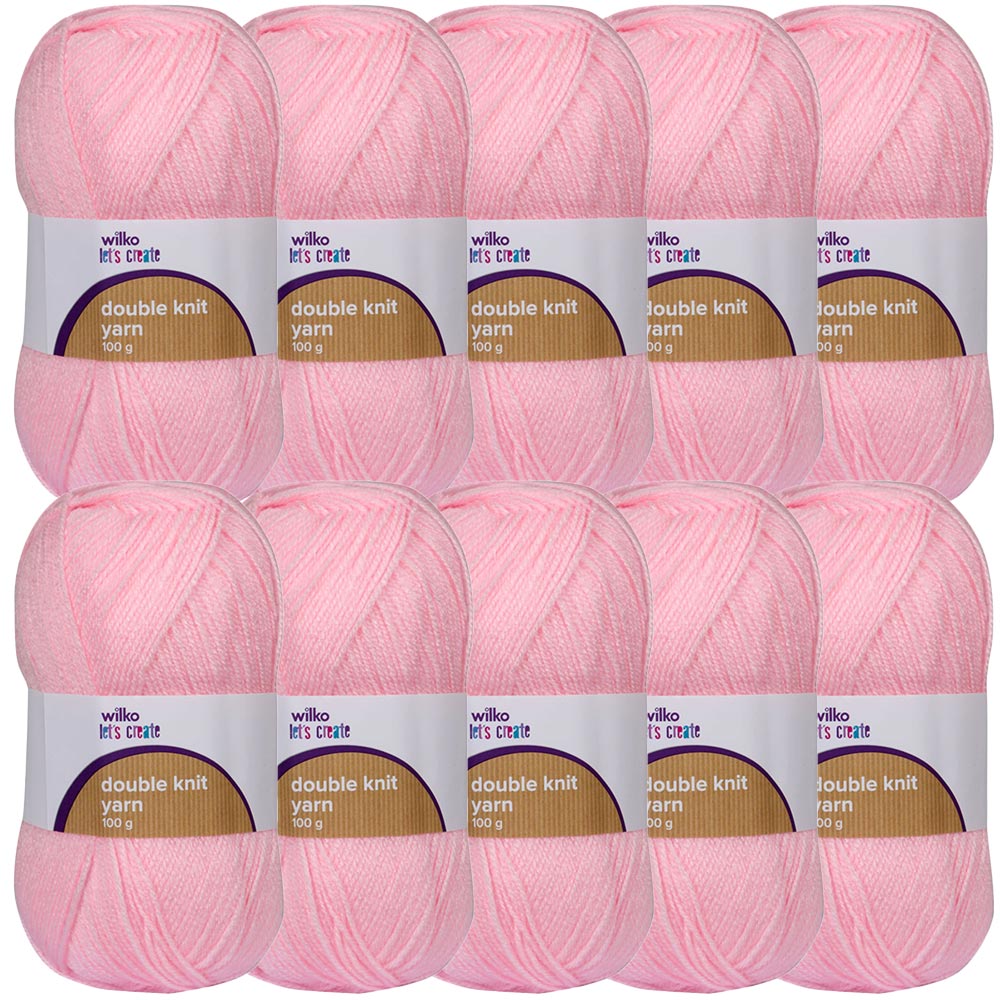 Wilko Double Knit Yarn Baby Pink 100g Image 3