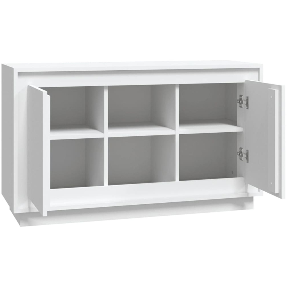 vidaXL 2 Door 2 Shelf White Sideboard Image 5