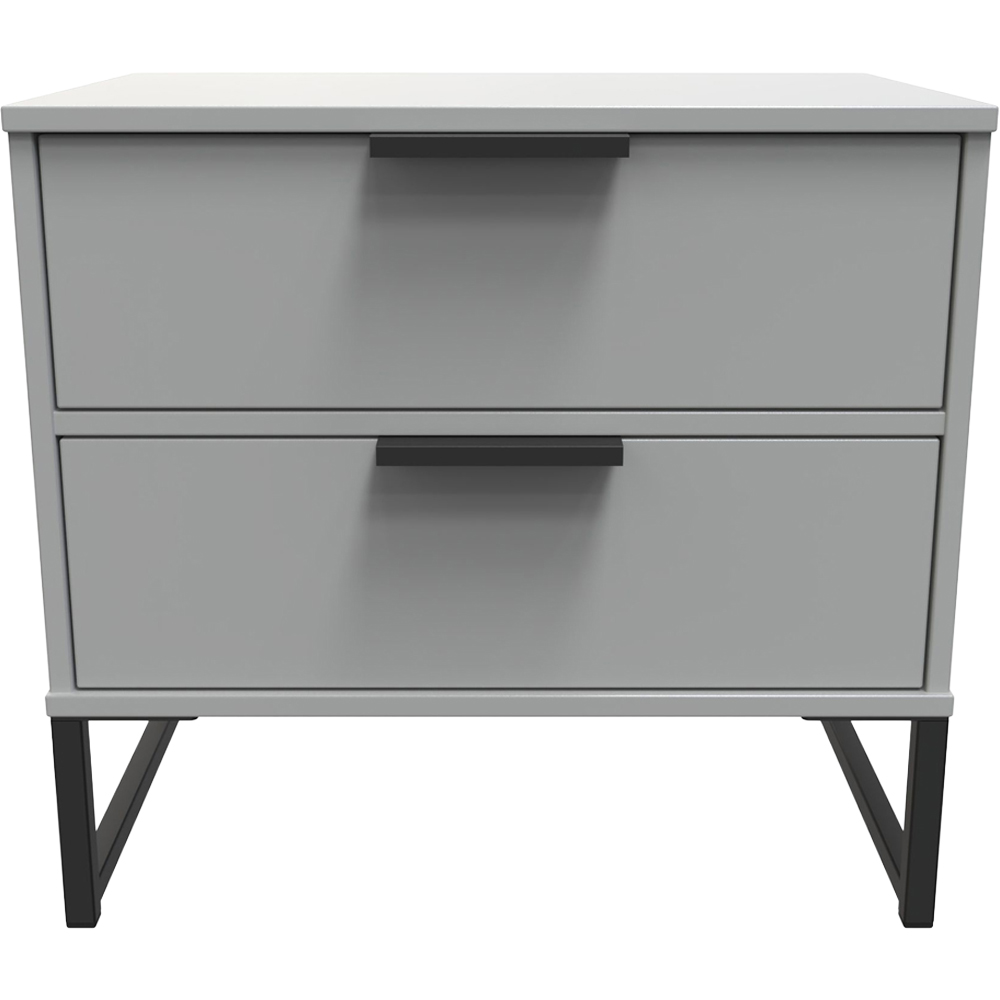 Crowndale Diego 2 Drawer Dusk Grey Bedside Cabinet Ready Assembled Image 6
