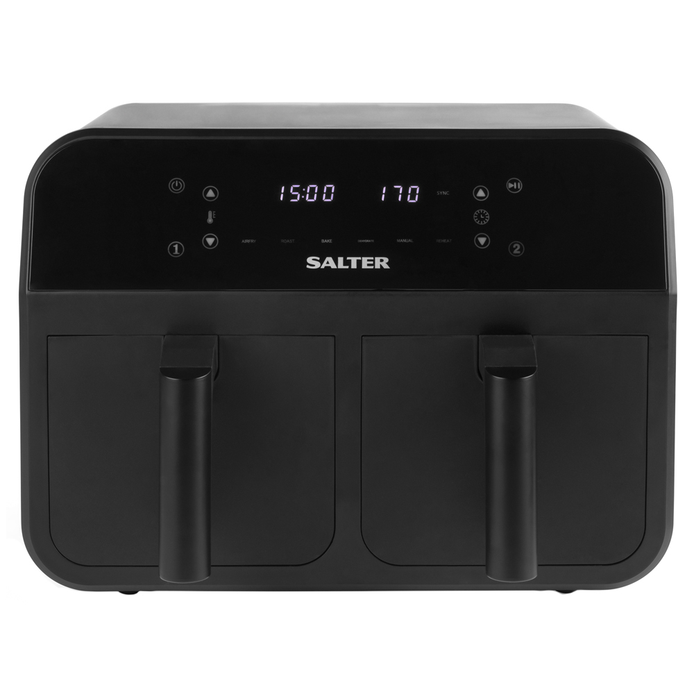 Salter EK4750BLKMOB Black Dual Air Fryer 7.4L Image 1