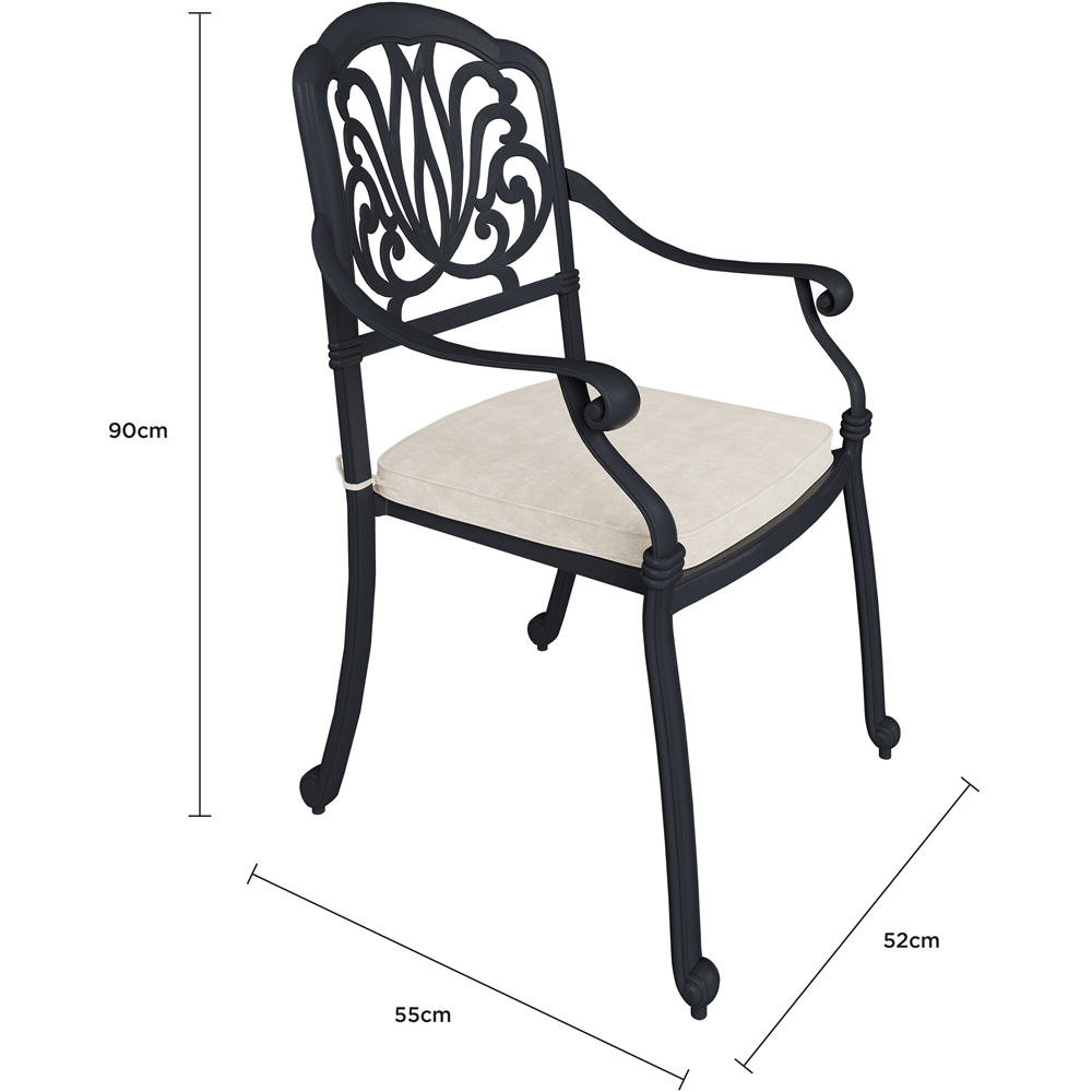 Charles Bentley Premium 6 Seater Round Dining Set Black Image 8