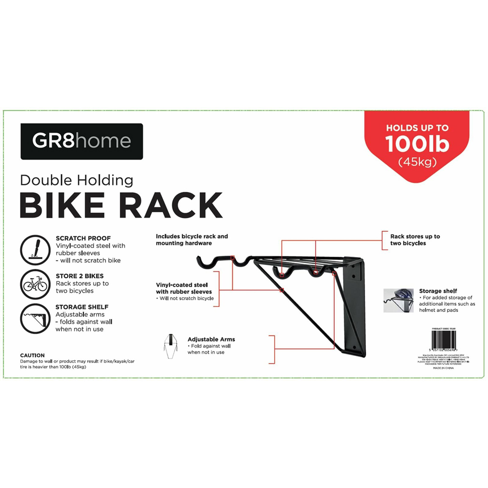 Gr8 Home 2 Bike Wall Mounted Bick Rack Image 5