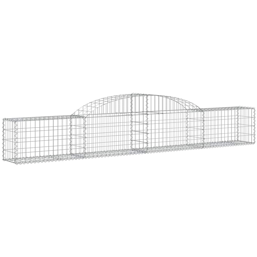 vidaXL Silver Galvanised Iron Arched Gabion Basket 300 x 30 x 40/60cm 2 Pack Image 1