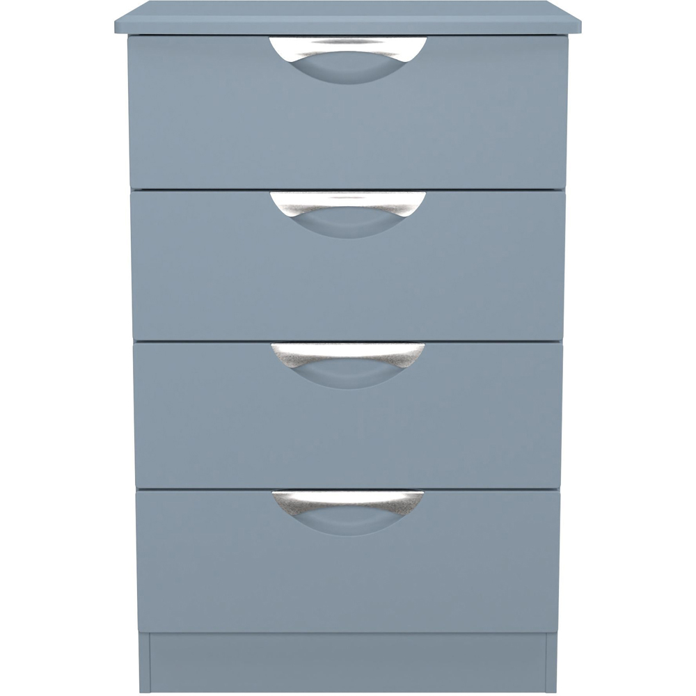 Crowndale Camden 4 Drawer Denim Blue Midi Chest of Drawers Ready Assembled Image 2