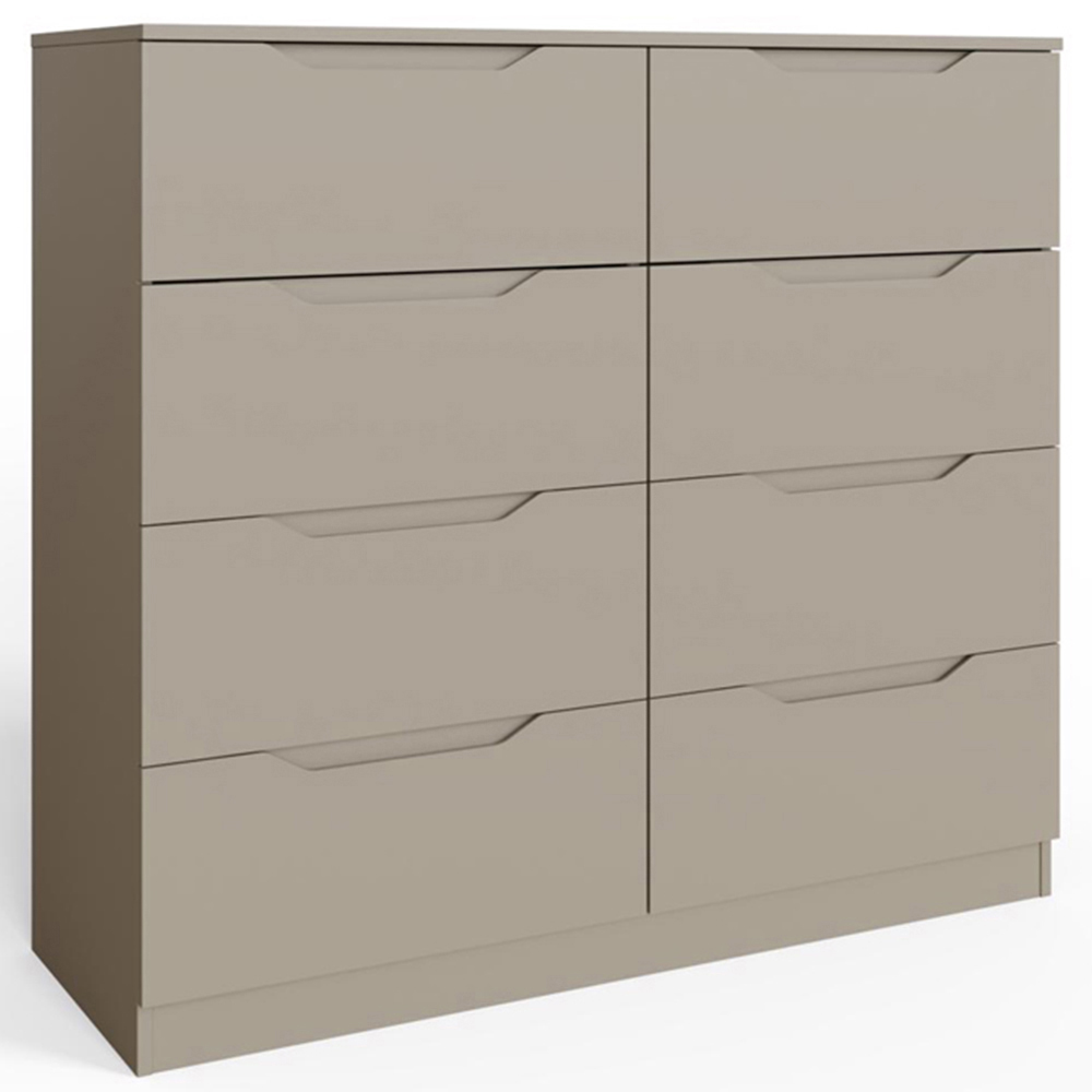 FWStyle Luno 8 Drawer Brown Modern Wide Chest of Drawers Image 2