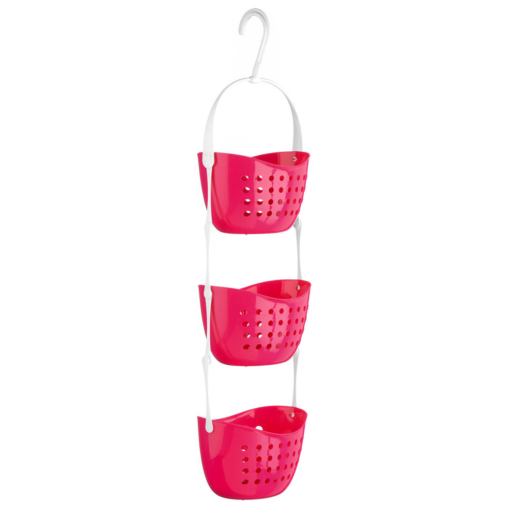 Premier Housewares 3 Tier Hot Pink Shower Caddy Image 1