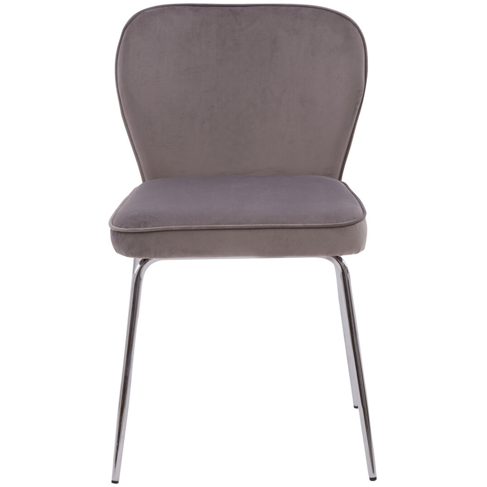 Premier Housewares Tamzin Mink and Chrome Finish Curved Upholstered Dining Chair Image 3