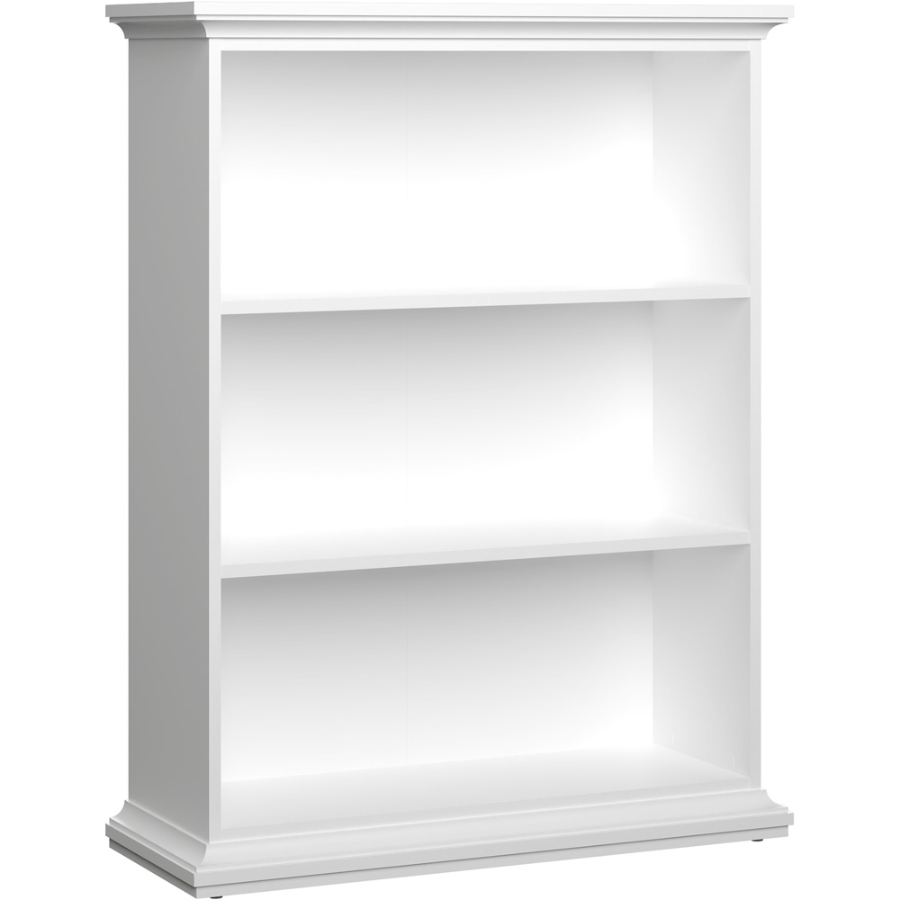 Florence Paris 3 Shelf White Low Bookcase Image 2