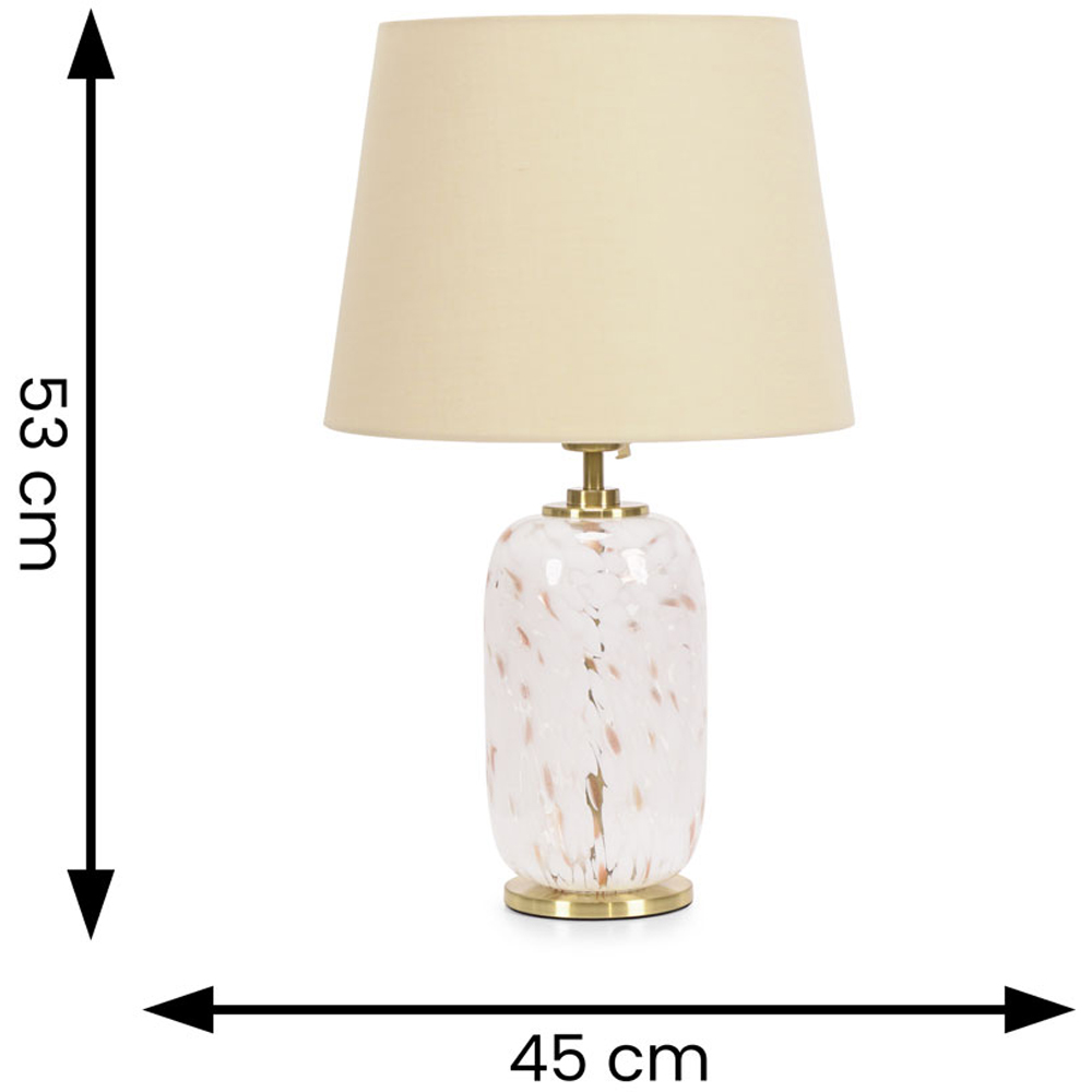 Value Lights India Beige Shade White Confetti Glass LED Table Lamp Image 5