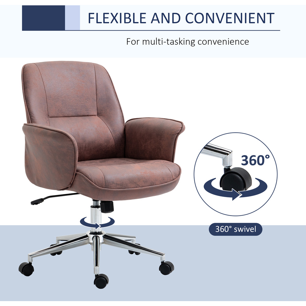 Portland Red Microfibre Swivel Office Chair Image 4