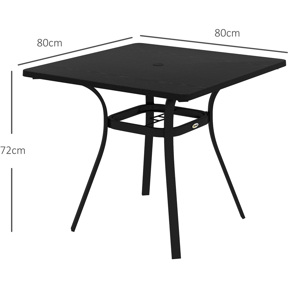 Outsunny 4Seater Steel Garden Table Black Image 8