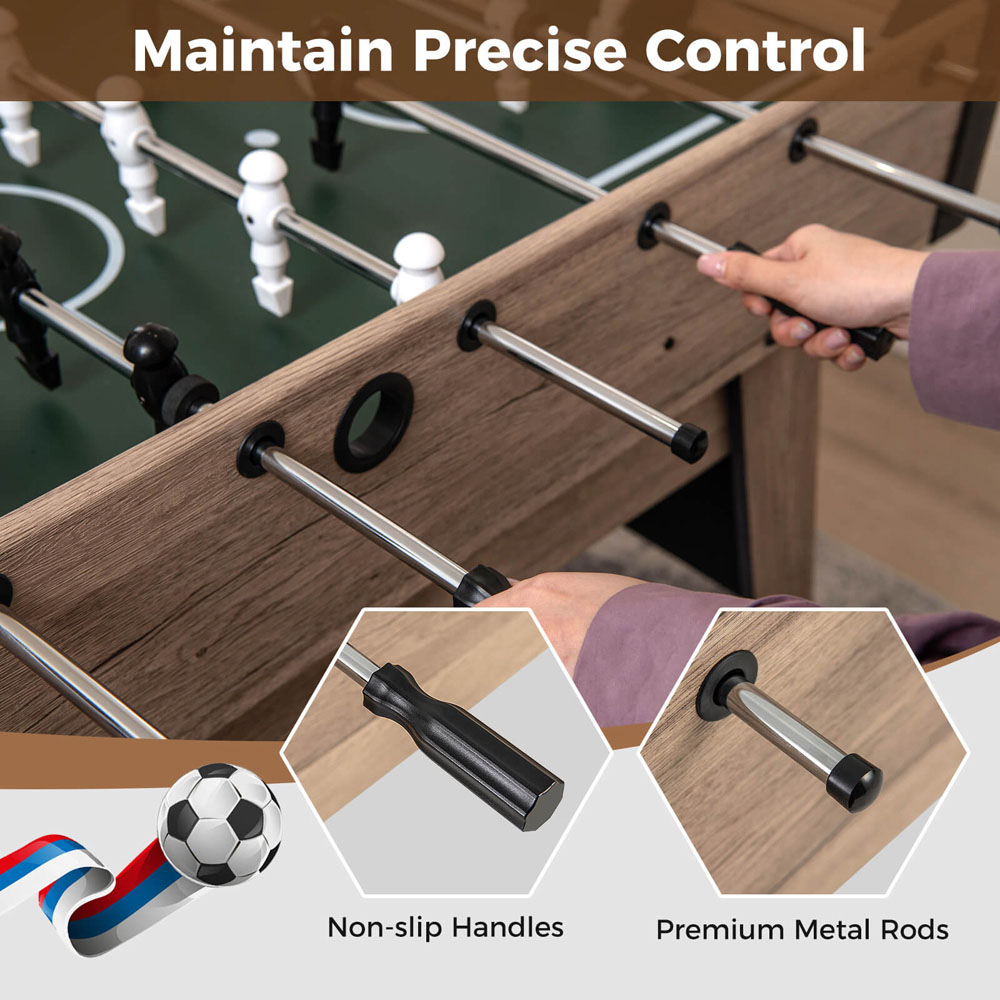 Costway Natural Foosball Arcade Soccer Game Table Image 6