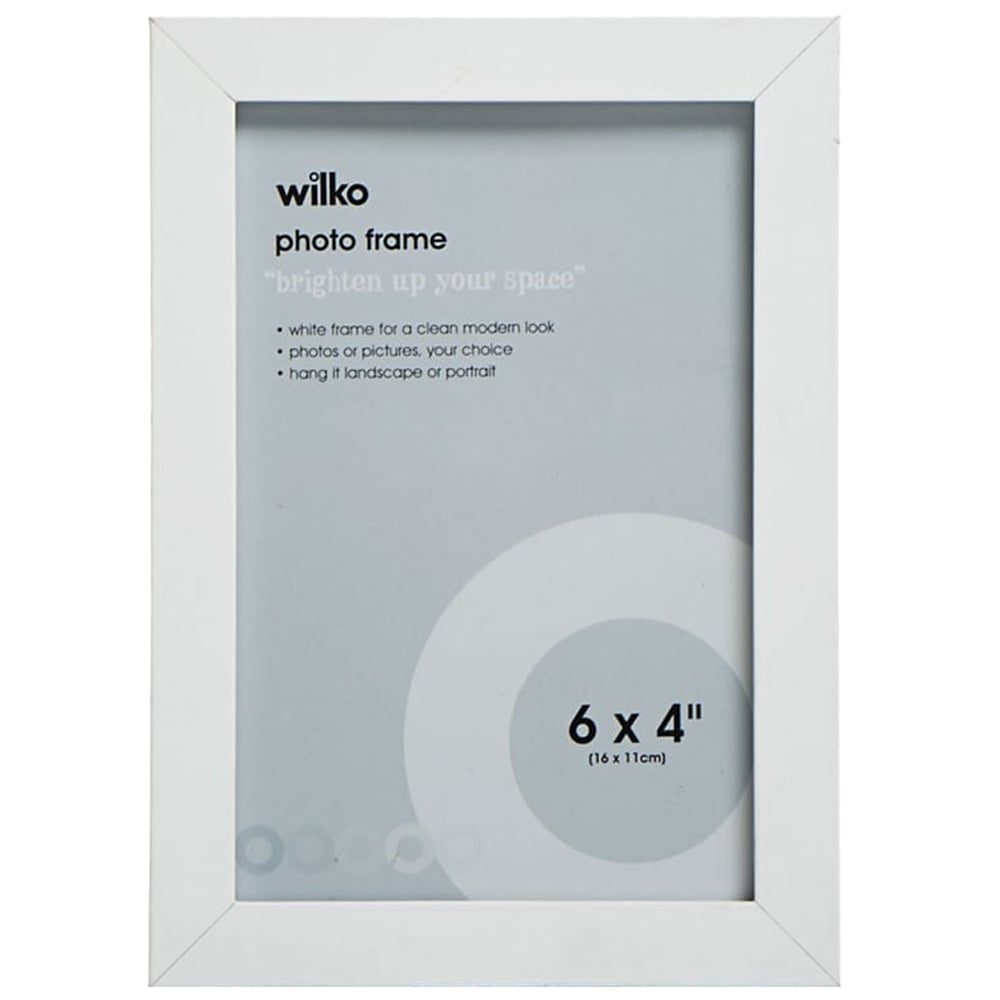 Wilko White Photo Frame 6 x 4 Inch Image 1