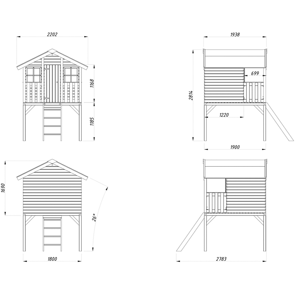 Palmako Toby 6.9 x 9.3ft Kids Wooden Playhouse Image 7