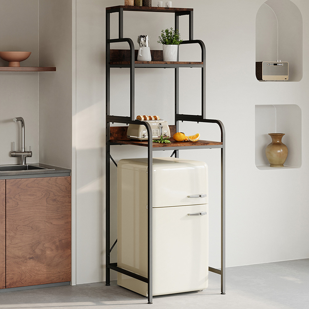 Living and Home 3-Tier Iron Frame Mini Fridge Stand Image 1