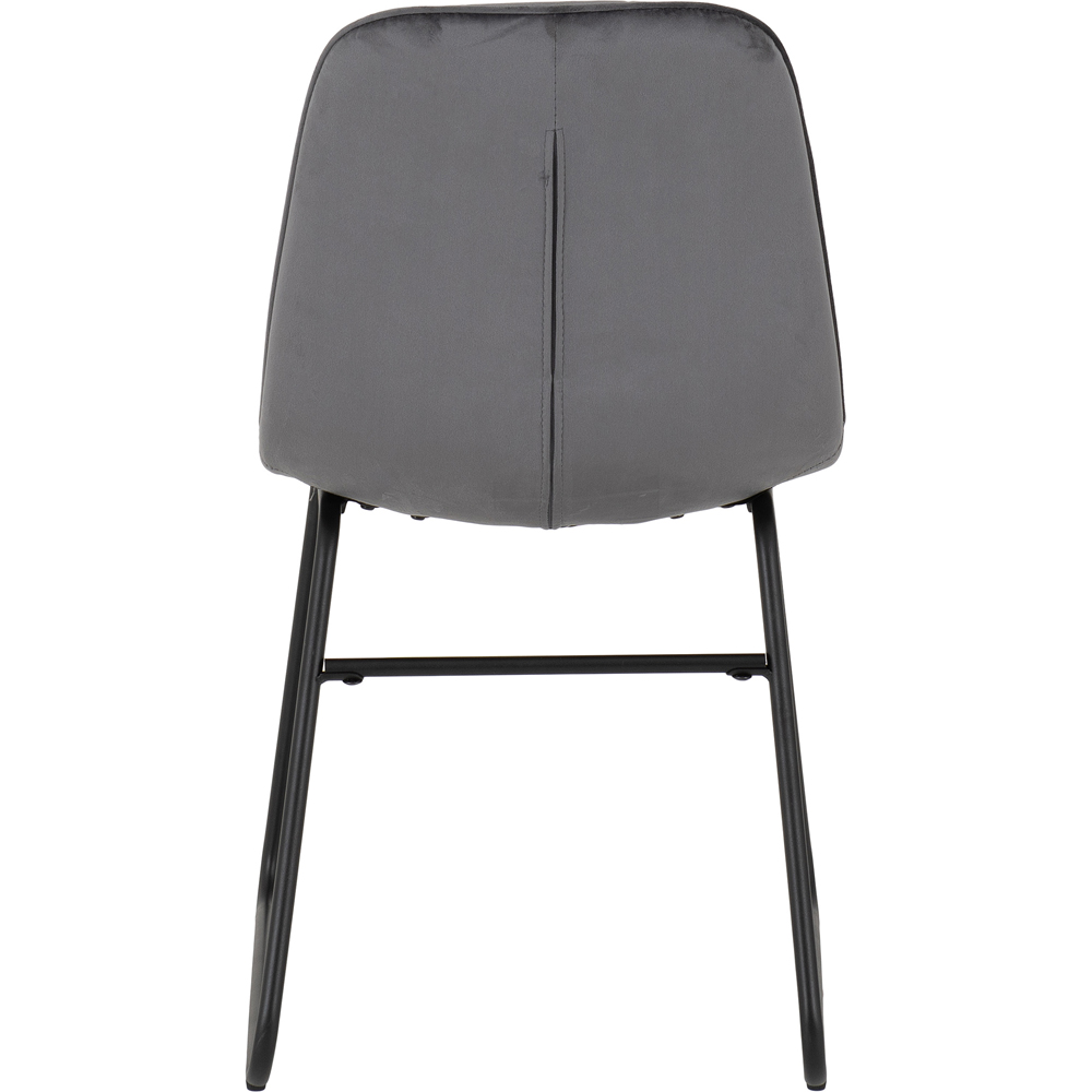 Seconique Lukas Set of 2 Grey Velvet Dining Chair Image 6