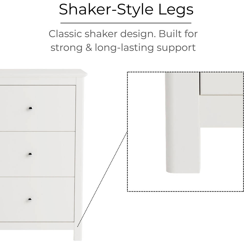 Core Products Nairn 6 Drawer White Wide Chest of Drawers Image 5