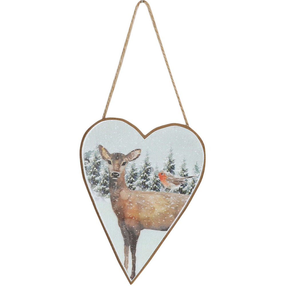 Hanging Heart Forest Reindeer Scene Image 2