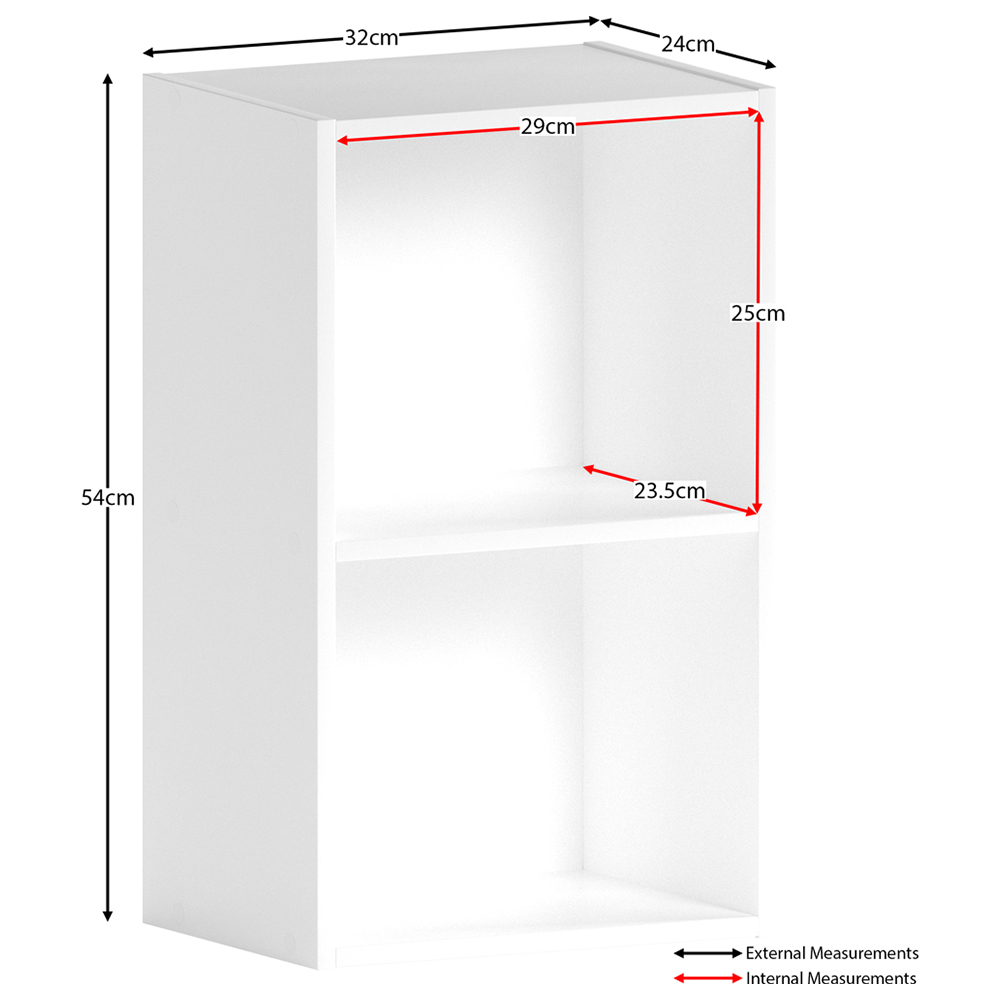 Vida Designs Oxford 2 Shelf White Cube Bookcase Image 7