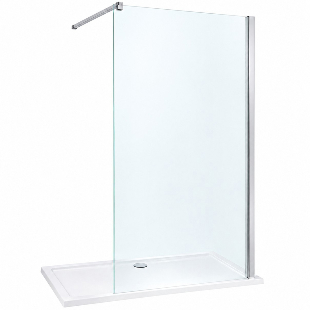 Stech Homes Walk-in Shower Screen with Shower Tray 700 x 1900mm Image 1