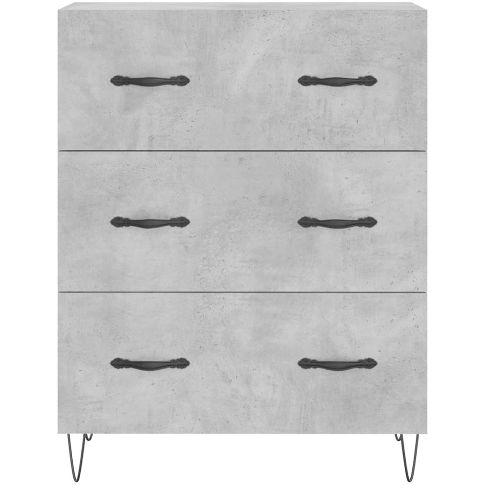vidaXL 3 Drawer Concrete Grey Sideboard Image 5